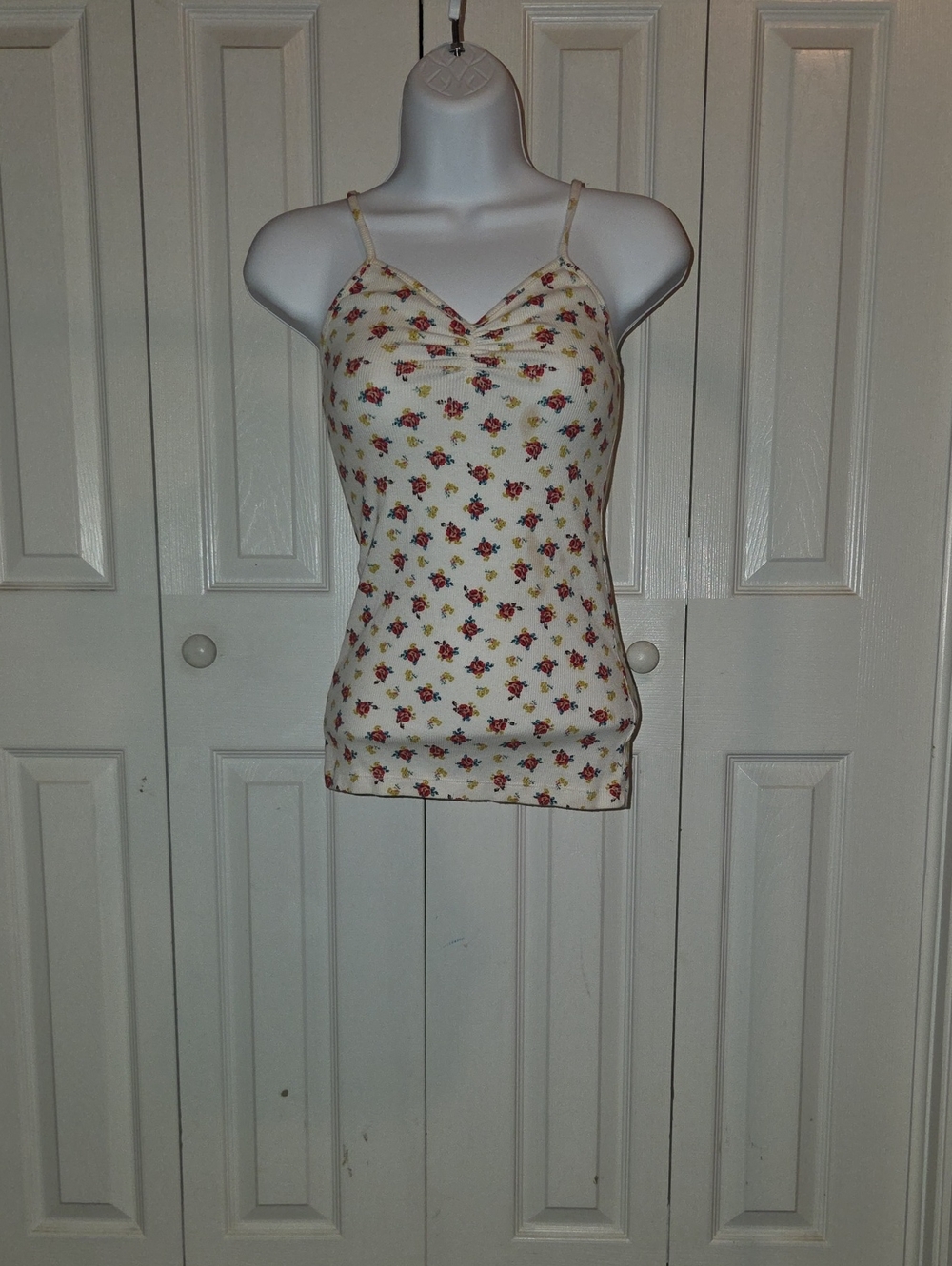 No Boundaries Cream Floral Spaghetti-Strap Cami